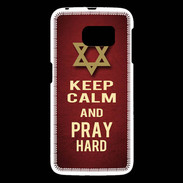 Coque Samsung Galaxy S6 Keep Calm and Pray jewish Rouge