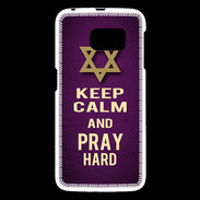 Coque Samsung Galaxy S6 Keep Calm and Pray jewish Violet
