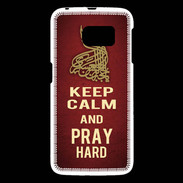 Coque Samsung Galaxy S6 Keep Calm and Pray Muslim Rouge