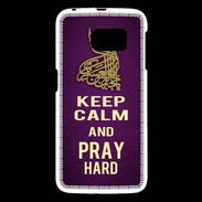 Coque Samsung Galaxy S6 Keep Calm and Pray Muslim Violet