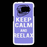 Coque Samsung Galaxy S6 Keep Calm and Be Reelax Bleu