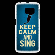 Coque Samsung Galaxy S6 Keep Calm and Sing Bleu