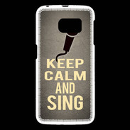 Coque Samsung Galaxy S6 Keep Calm and Sing Gris