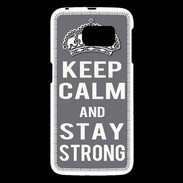 Coque Samsung Galaxy S6 Keep Calm and Stay strong Gris