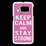 Coque Samsung Galaxy S6 Keep Calm and Stay strong Rose