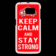 Coque Samsung Galaxy S6 Keep Calm and Stay strong Rouge