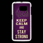 Coque Samsung Galaxy S6 Keep Calm and Stay strong Violet