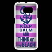 Coque Samsung Galaxy S6 Keep Calm and Think Beach Rose
