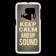 Coque Samsung Galaxy S6 Keep Calm and Up Sound Gris