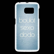 Coque Samsung Galaxy S6 Boulot Sexo Dodo Bleu ZG