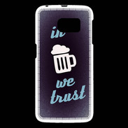 Coque Samsung Galaxy S6 In Beer We trust bleu ZG