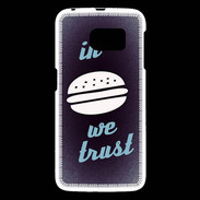 Coque Samsung Galaxy S6 In Burger We trust Bleu ZG