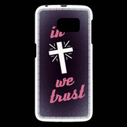 Coque Samsung Galaxy S6 In Christ We trust Rouge ZG
