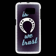 Coque Samsung Galaxy S6 In Luck We trust Bleu ZG