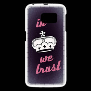 Coque Samsung Galaxy S6 In Queen We trust Rouge ZG