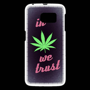 Coque Samsung Galaxy S6 In Weed We trust Rouge ZG