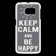Coque Samsung Galaxy S6 Keep calm Be Crazy Gris