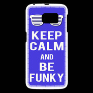 Coque Samsung Galaxy S6 Keep Calm Funky Bleu