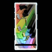 Coque Sony Xperia P Rainbow piano