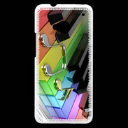 Coque HTC One Rainbow piano