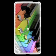 Coque LG F6 Rainbow piano
