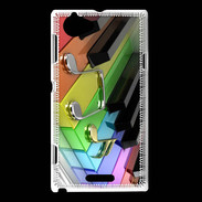 Coque Sony Xperia L Rainbow piano