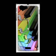 Coque Sony Xpéria J Rainbow piano