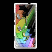 Coque Sony Xpéria SP Rainbow piano