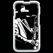 Coque Samsung ACE S5830 Saxophoniste en noir et blanc 2