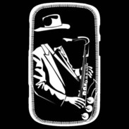 Coque Blackberry Bold 9900 Saxophoniste en noir et blanc 2