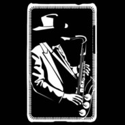 Coque LG Optimus L3 II Saxophoniste en noir et blanc 2