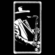 Coque LG Optimus L7 Saxophoniste en noir et blanc 2