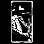 Coque LG Optimus G Saxophoniste en noir et blanc 2