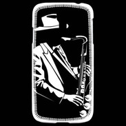 Coque Samsung Galaxy S4 Saxophoniste en noir et blanc 2