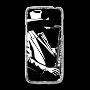 Coque Samsung Galaxy S4mini Saxophoniste en noir et blanc 2