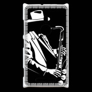 Coque Nokia Lumia 925 Saxophoniste en noir et blanc 2
