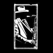 Coque Nokia Lumia 520 Saxophoniste en noir et blanc 2