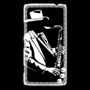 Coque Nokia Lumia 1320 Saxophoniste en noir et blanc 2