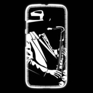 Coque Motorola G Saxophoniste en noir et blanc 2
