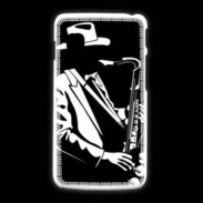 Coque LG L5 2 Saxophoniste en noir et blanc 2