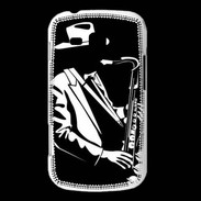 Coque Samsung Galaxy Trend Saxophoniste en noir et blanc 2