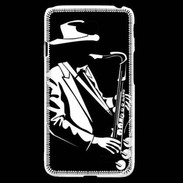 Coque LG L70 Saxophoniste en noir et blanc 2