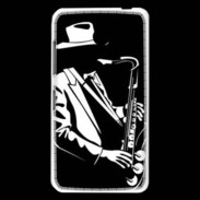 Coque Nokia Lumia 630 Saxophoniste en noir et blanc 2