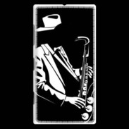 Coque Nokia Lumia 830 Saxophoniste en noir et blanc 2