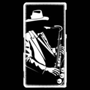 Coque Sony Xperia Z2 Saxophoniste en noir et blanc 2
