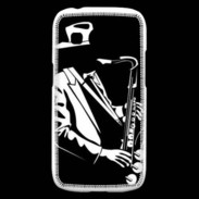 Coque Samsung Galaxy Ace4 Saxophoniste en noir et blanc 2