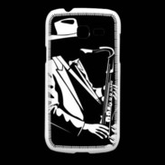 Coque Samsung Galaxy Fresh Saxophoniste en noir et blanc 2