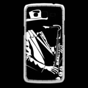 Coque Samsung Core Plus Saxophoniste en noir et blanc 2