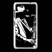 Coque Nokia Lumia 530 Saxophoniste en noir et blanc 2