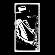 Coque Nokia Lumia 735 Saxophoniste en noir et blanc 2